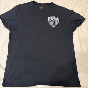 All Saints Black Tee with Tiger Graphic